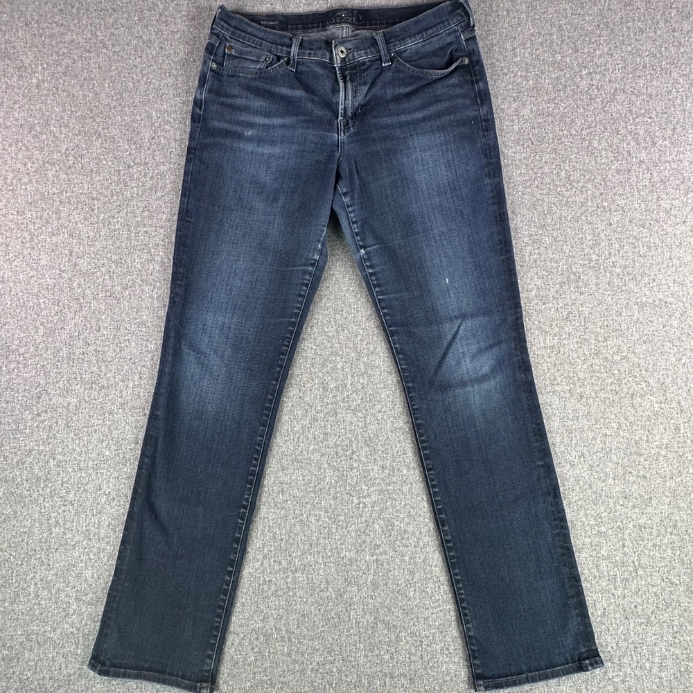 Lucky Brand Jeans Womens 12/31 Sweet Straight-Long Blue Dark Wash 7W12865